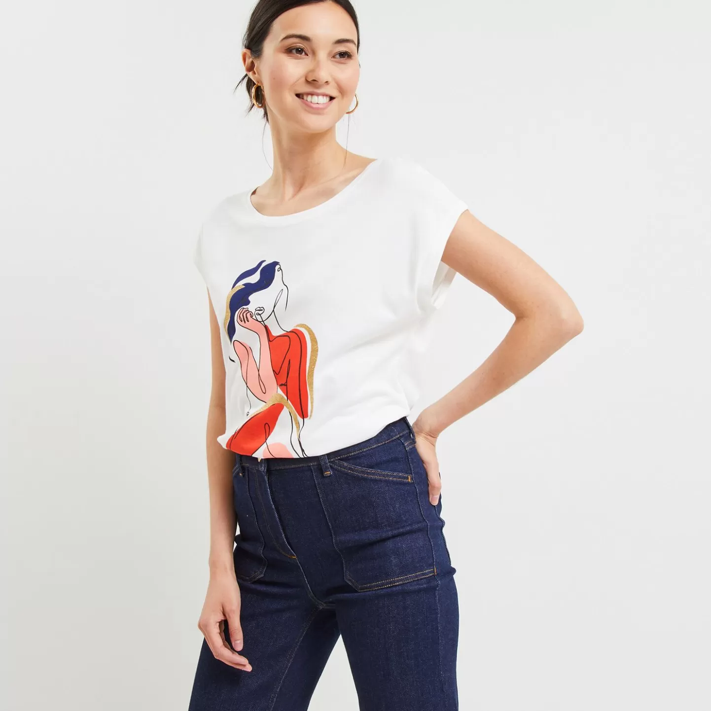 Grain de Malice Tshirt Imprimé Femme- T-Shirts & Tops