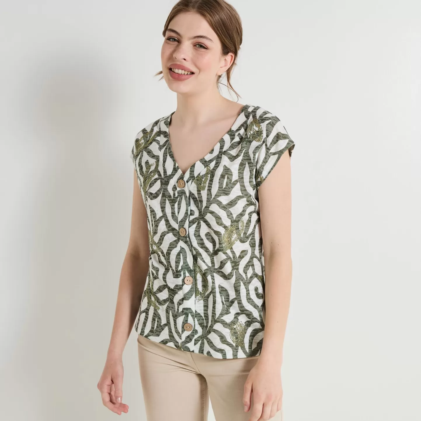 Grain de Malice Tshirt Imprimé Femme- T-Shirts & Tops