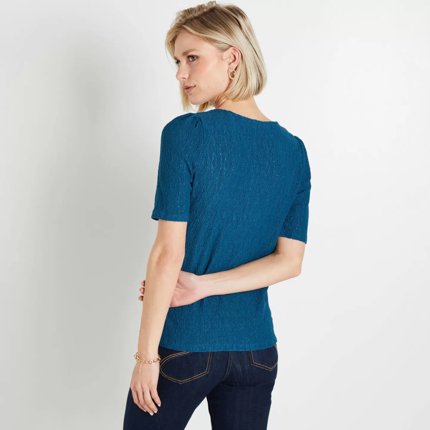 Grain de Malice Tshirt Maille Ajourée Femme- T-Shirts & Tops