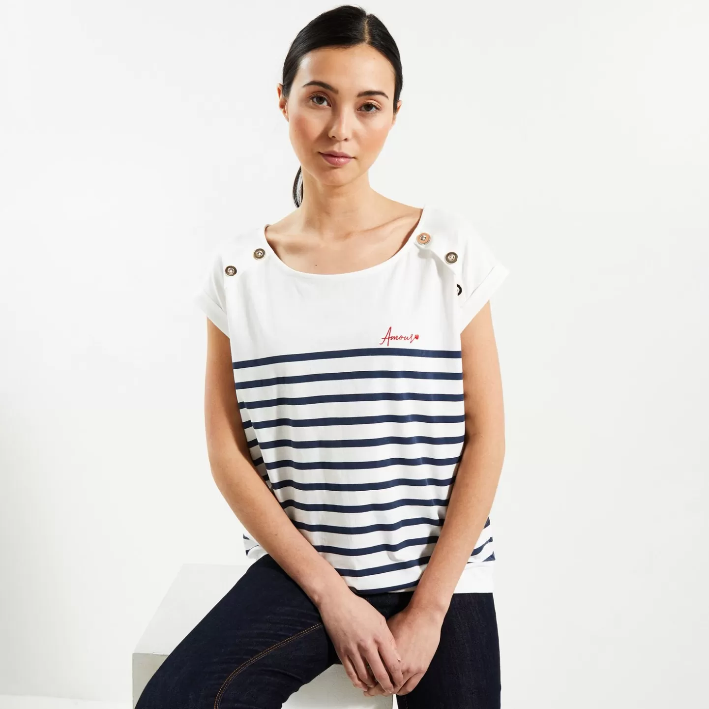 Grain de Malice Tshirt Marinière Femme- T-Shirts & Tops