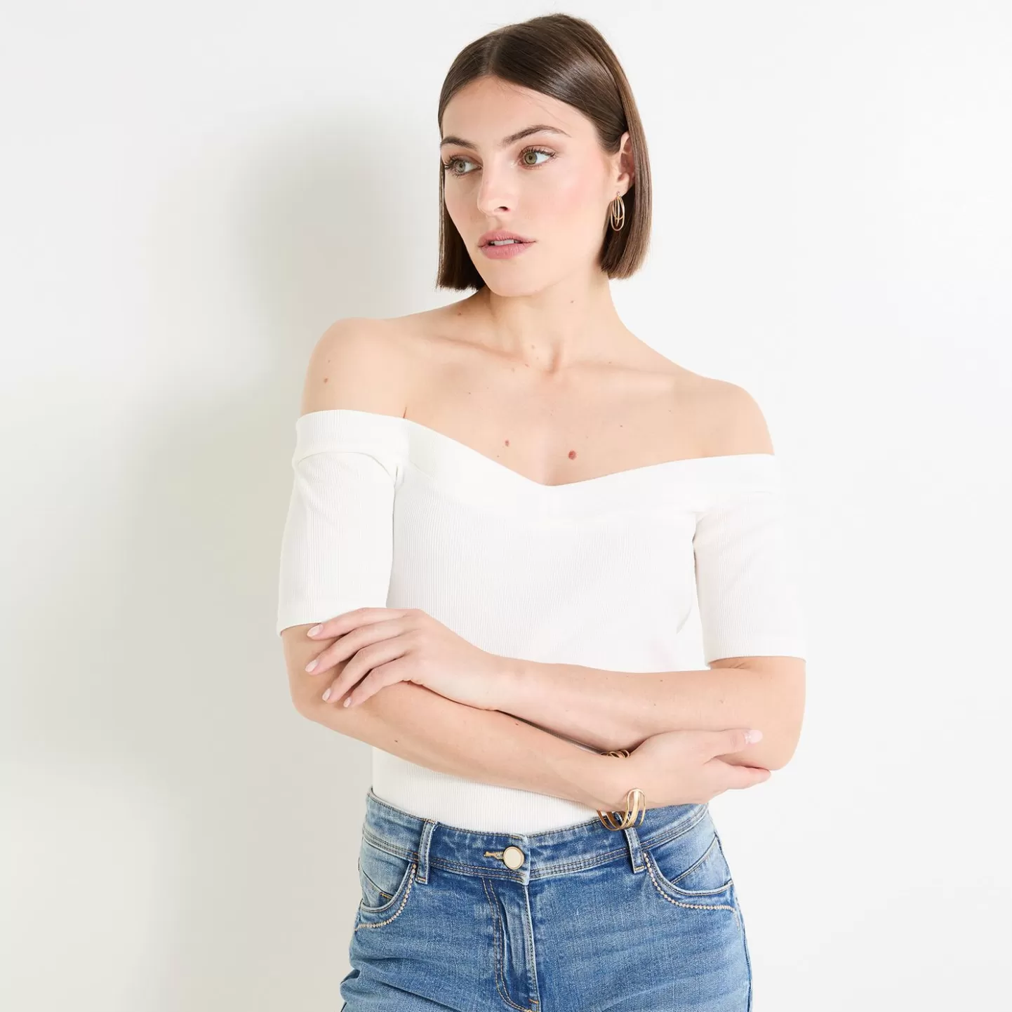 Grain de Malice Tshirt épaules Dénudées Femme- T-Shirts & Tops