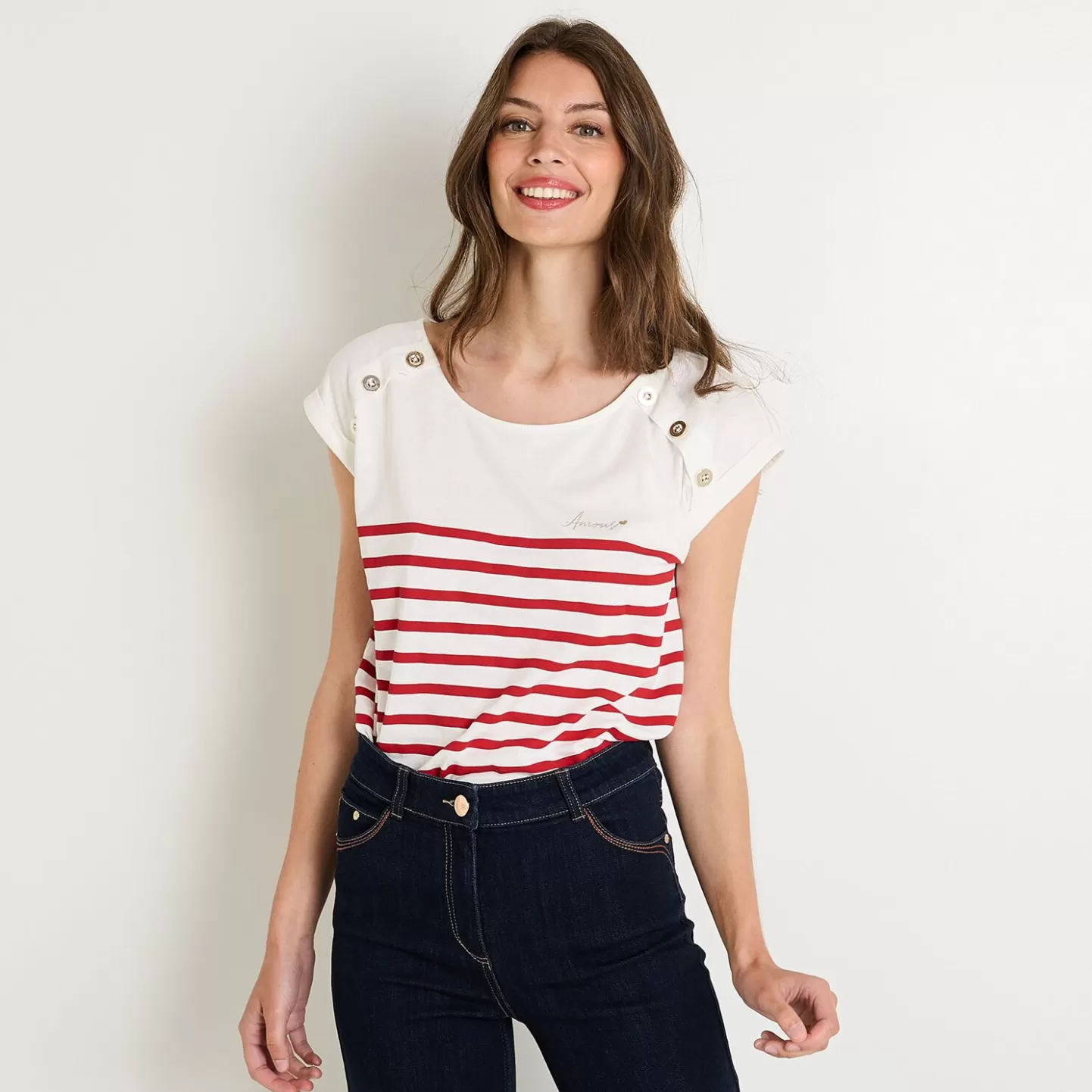 Grain de Malice Tshirt Rayé Femme- T-Shirts & Tops