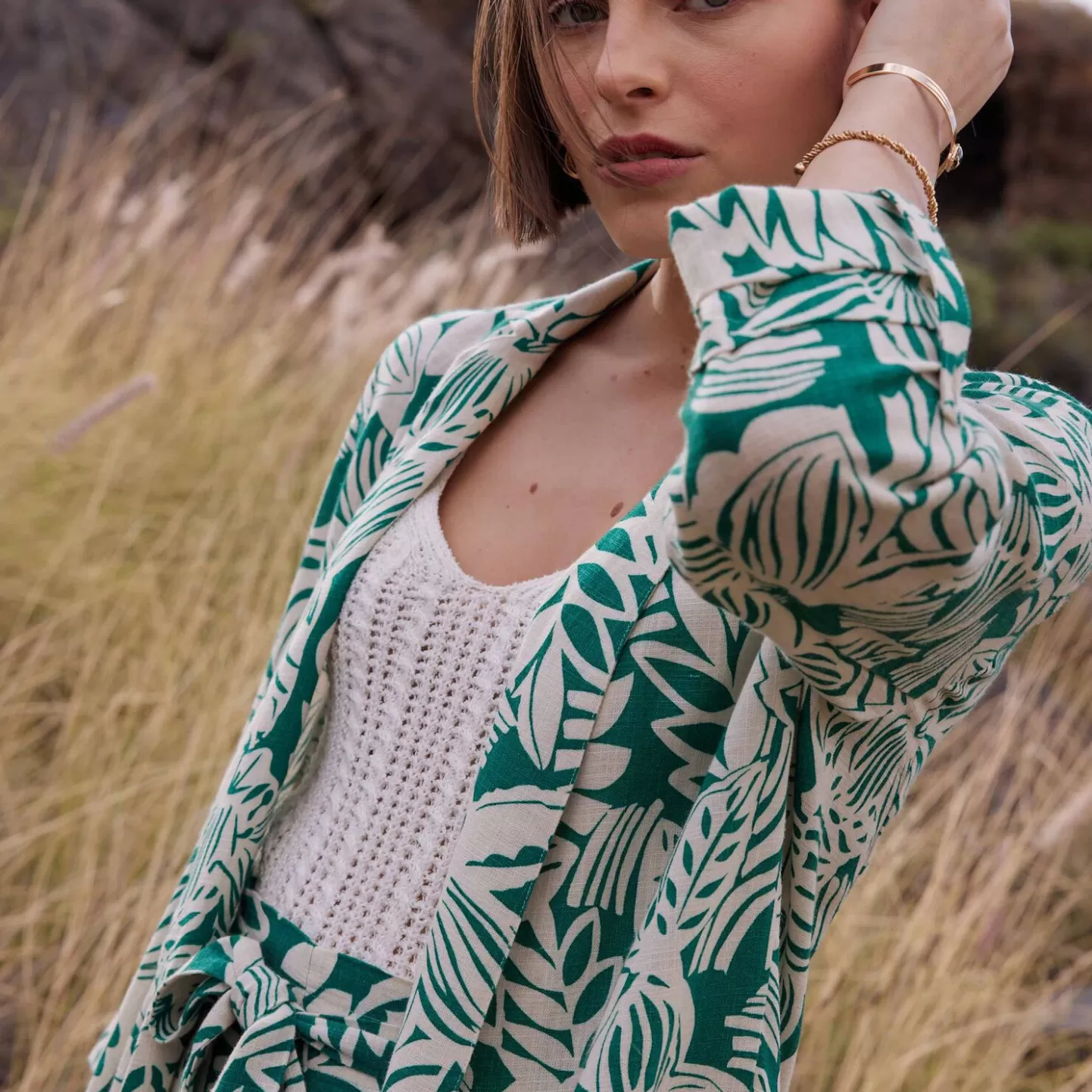 Grain de Malice Veste Fluide Imprimée Femme- Vestes & Blousons