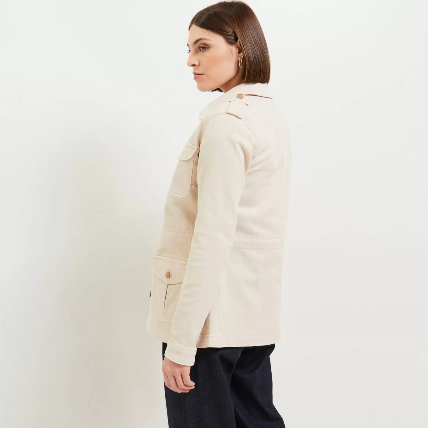 Grain de Malice Veste Saharienne Denim Femme- Jeans | Vestes & Blousons