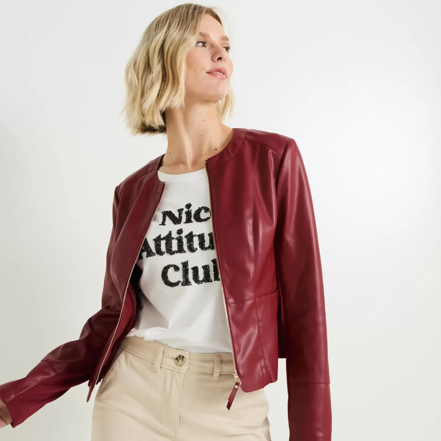 Grain de Malice Veste Simili Femme- Vestes & Blousons
