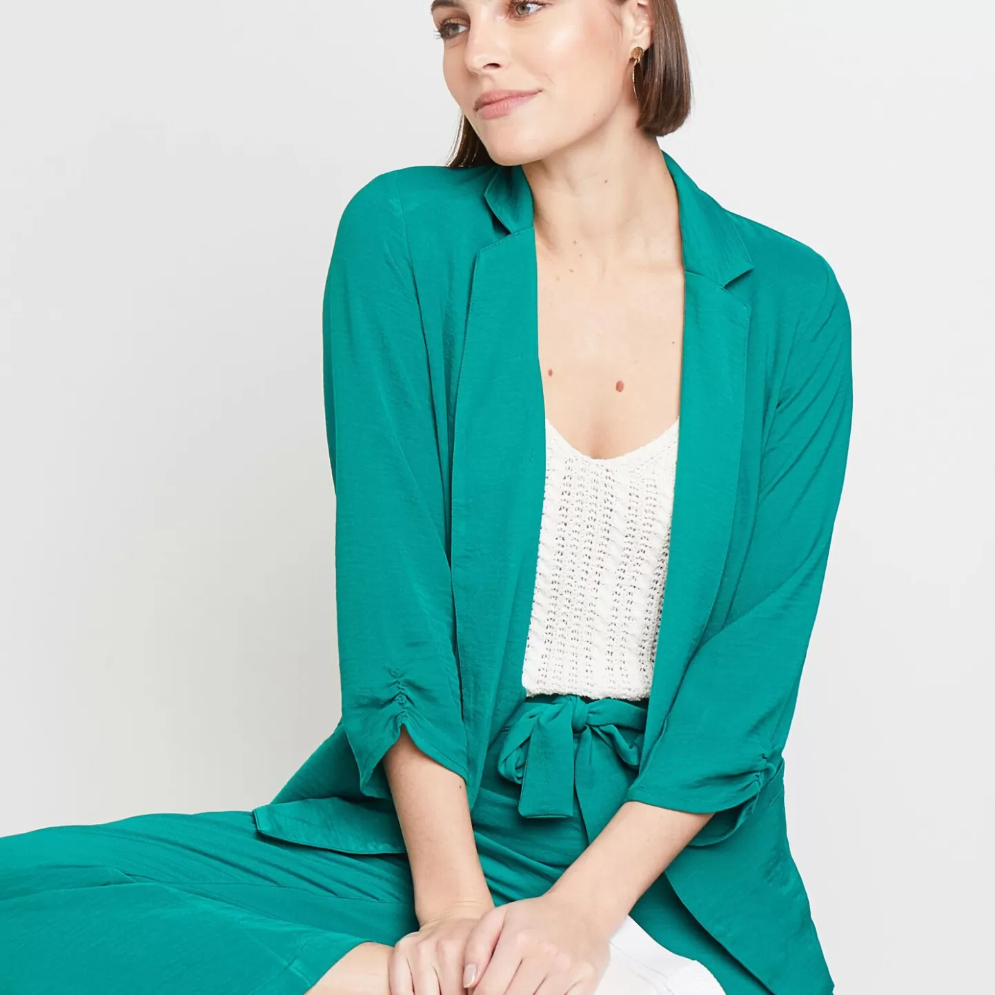 Grain de Malice Veste Tailleur Fluide Femme- Vestes & Blousons