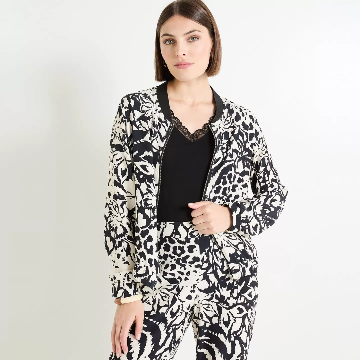 Grain de Malice Veste Zippée Imprimée Femme- Vestes & Blousons